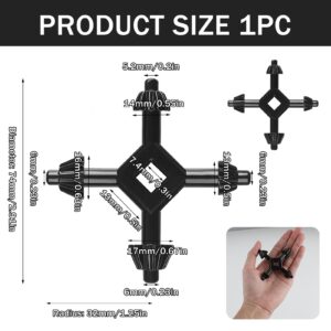 Jawfait 4 in 1 Drill Chuck Key, Professional Drill Chuck Key Wrench, 1/4" 3/8" 1/2" 5/8" Multifunctional Electric Drill Chuck Key, Suitable for Most Drill Press Chucks Power Tool Chucks(Black)