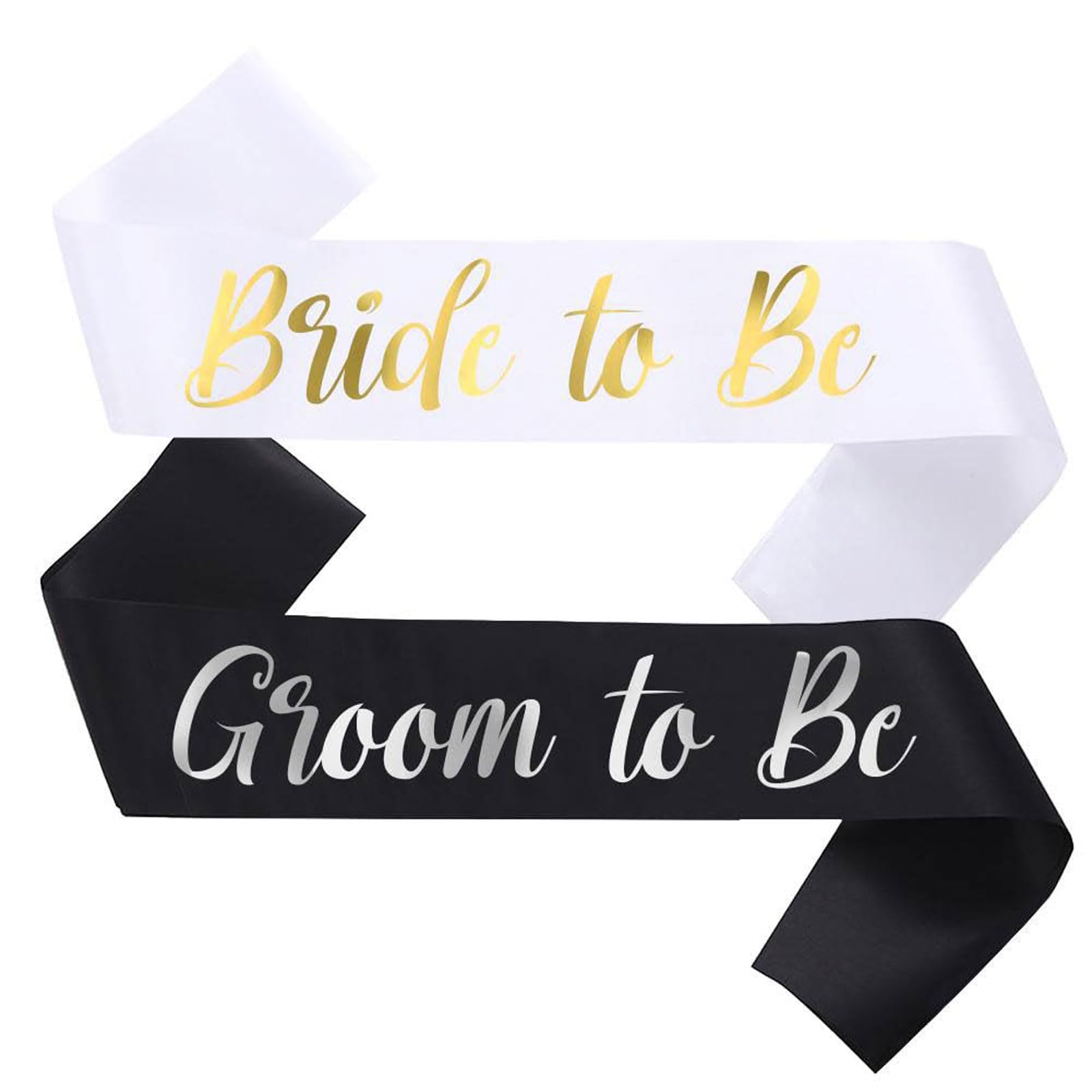 NAUXIUDSJS Bride to Be Sash and Groom to Be Sash, Bachelorette Party Supplies Engagement Party Favors, Bridal Shower Sashes Bachelor Decorations Just Married Gift Engaged Decor Accessories