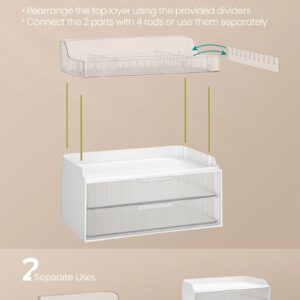 SONGMICS 4-Layer Makeup Organizer, Skincare Organizer, 4 Dividers, Anti-Slip Design, Bathroom Counter Organizer, Versatile for Vanity Bedroom Kitchen, Christmas Gift, Transparent UJKA021W02