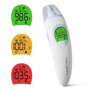 volueth 3-in-1 baby thermometer for ear, forehead & touchless, hsa fsa eligible items, digital thermometer for infants, kids & adults, 30 memories, 1s result and fever alarm