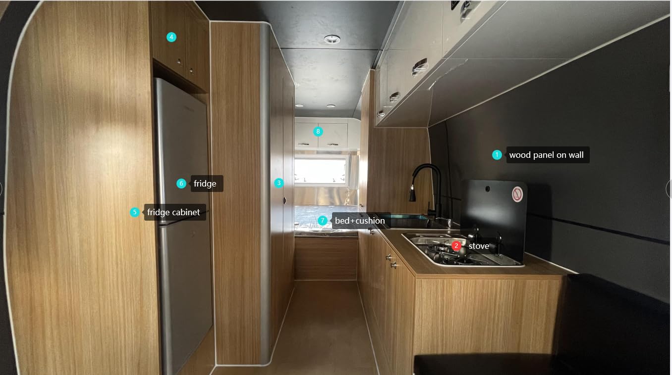 Airstream Caravans Trailer with Bedroom/Living Room/Bathroom and Kitchen.Now Travelling is Much Easy, 24 * 7.15 * 8ft.