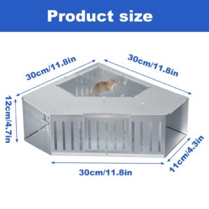 Extra Large Humane Mouse Trap,Reusable Automatic Rat Trap,Didirectional Combined Continuous Rat Traps Cage,No Bait,Mouse Stations for Mice Outdoor and Indoor,Keeps Children and Pets Safe