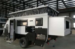 hybrid - off-road motorhome with heavy-duty independent suspension, slide-out kitchen, and sliding fridge (6400 * 2200 * 2000)