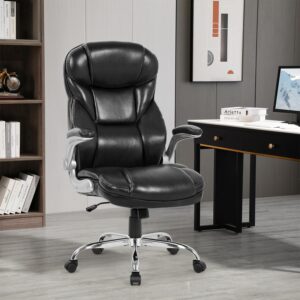 PayLessHere Big and Tall Office Chair 400lbs Executive Leather Office Chair Adjustable Swivel and Armrest Computer Desk PU Leather Chair for Home Office