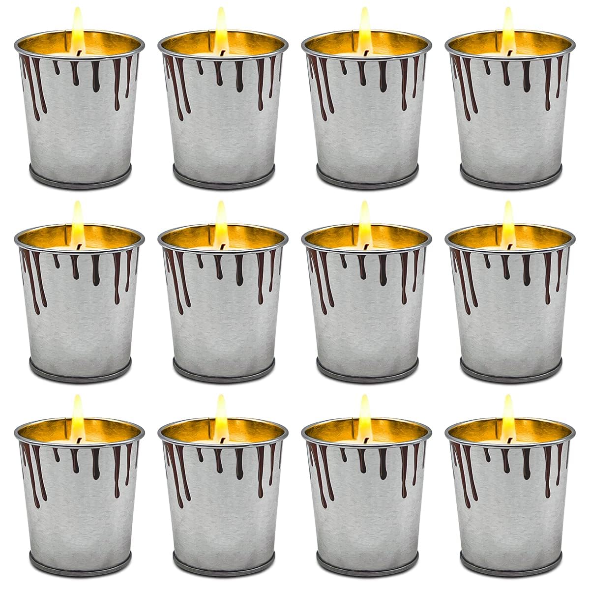 Citronella Candles 12 Pack, Outdoor Indoor Scented Candles with Pure Citronella Essential Oil and Natural Soy Wax, Long Lasting Burning for Home Gardon Patio Balcony