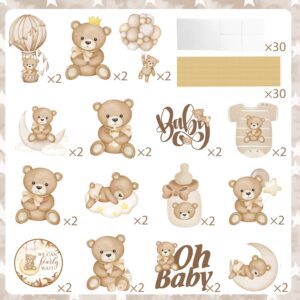 30Pcs We Can Bearly Wait Centerpiece Sticks Teddy Bear Baby Shower Decorations Bear Table Toppers Bear Baby Shower Table Centerpieces for Oh Baby Bear Birthday Party Supplies