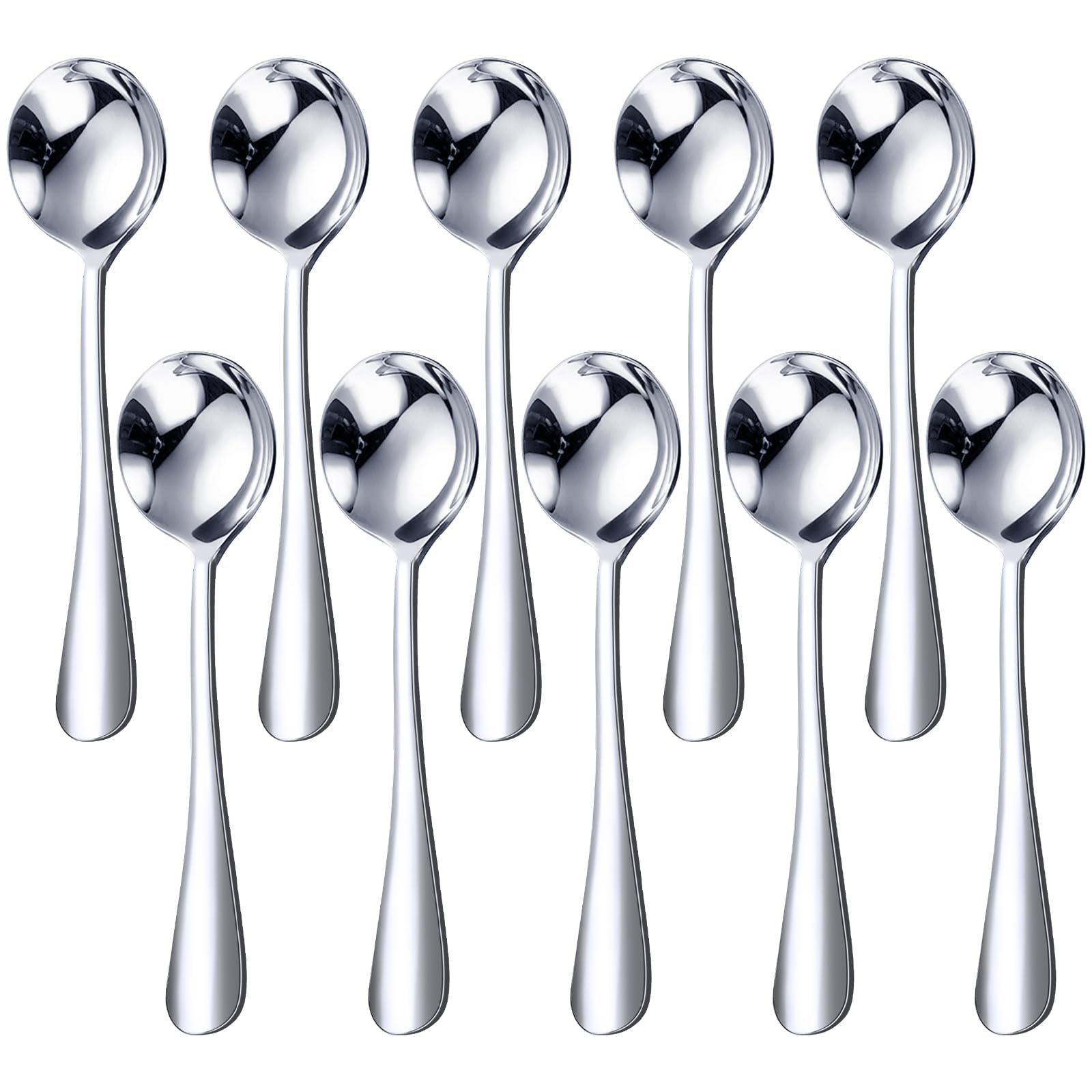 HANSGO 10PCS Mini Coffee Spoons, 4.6 Inch Demitasse Espresso Spoons Small Stainless Steel Tea Spoon for Cake Ice Cream Dessert Food Sample Cocktail Hour Party Favor