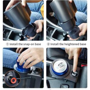 YUEMIDAMY 2-in-1 Smart Cooler Cups Holder, Portable Car Cooler Cup Mug Tumbler Holder Practical Small Cooler Cooling and Heating Beverage for Office,Travel,Truck,Household