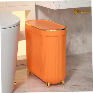 Peosaard Bathroom Trash Can,Smart Garbage Can with Automatic Touchless Lid,3.2 Gallons Waterproof Trash Bin,Plastic Waste Basket for Bedroom, Office, Living Room(Orange)