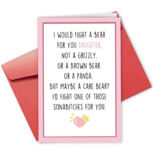 gevinna funny birthday card for daughter, humor birthday card for her, daughter card, thank you for being my daughter