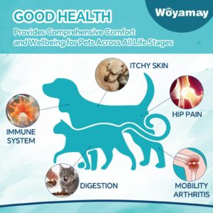 Woyamay Hemp Oil for Dogs and Cats - Pets Anxiety Relief, Calming Treat for Pain, Slееp, Strеss, Hiр and Jоint, Аrthritis, Skin and Coat Health Support (2 Pack)