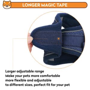 PWOD Dog Harness with Leash Set, No-Pull Step-in Reflective Pet Harness with 1 Leash Clips, Adjustable Soft Padded Easy Walk Dog Vest for Small Medium Large Dogs, Cats(Dark Blue,Medium)