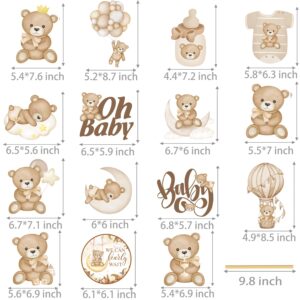 30Pcs We Can Bearly Wait Centerpiece Sticks Teddy Bear Baby Shower Decorations Bear Table Toppers Bear Baby Shower Table Centerpieces for Oh Baby Bear Birthday Party Supplies