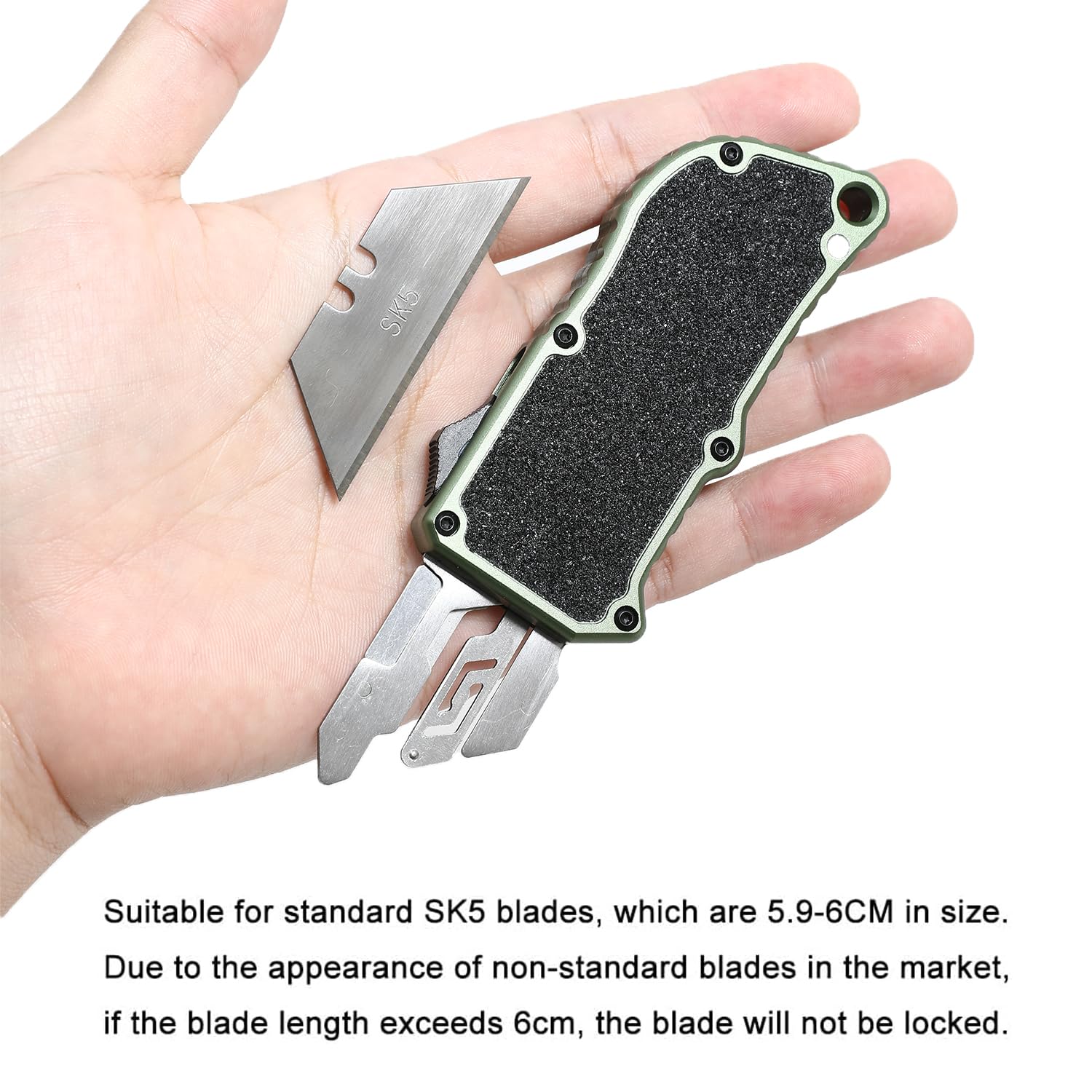 Minzerus Aviation Alumium Auto Retractable Utility Knife, Heavy Duty EDC Box Cutters, Replaceable Utility Blade Pocket Knife With Clip, Retractable Cardboard Cutter with 5pcs Spare Blades