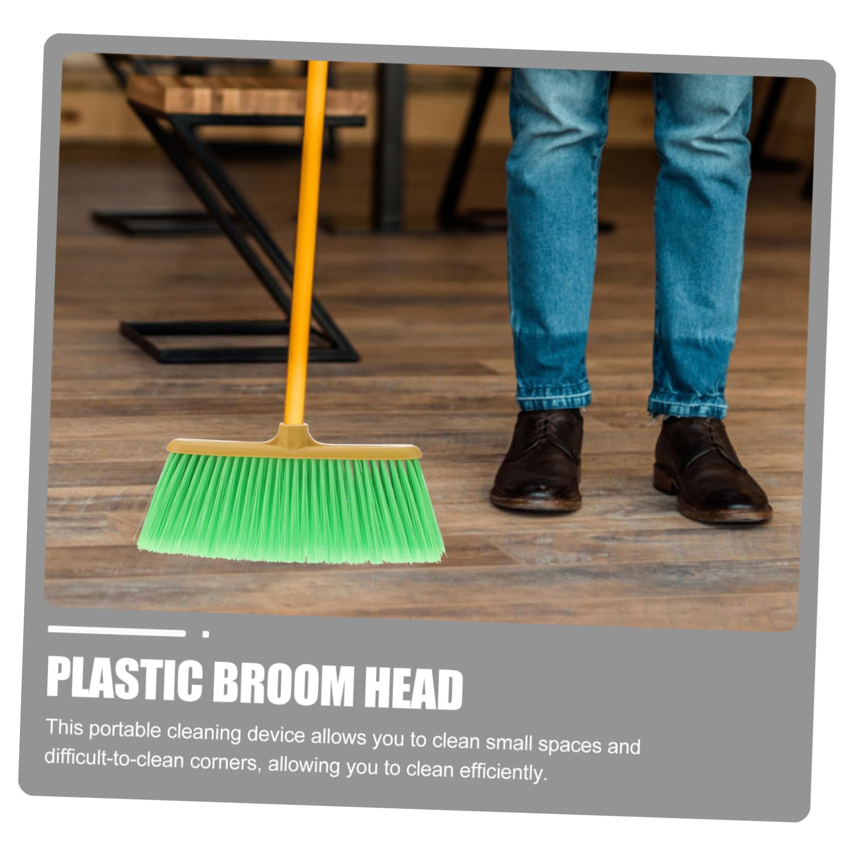 Anneome Durable Plastic Broom Head Replacement for Indoor and Outdoor Cleaning Compatible with Broom Sticks for Household and Commercial Use Broom Accessories