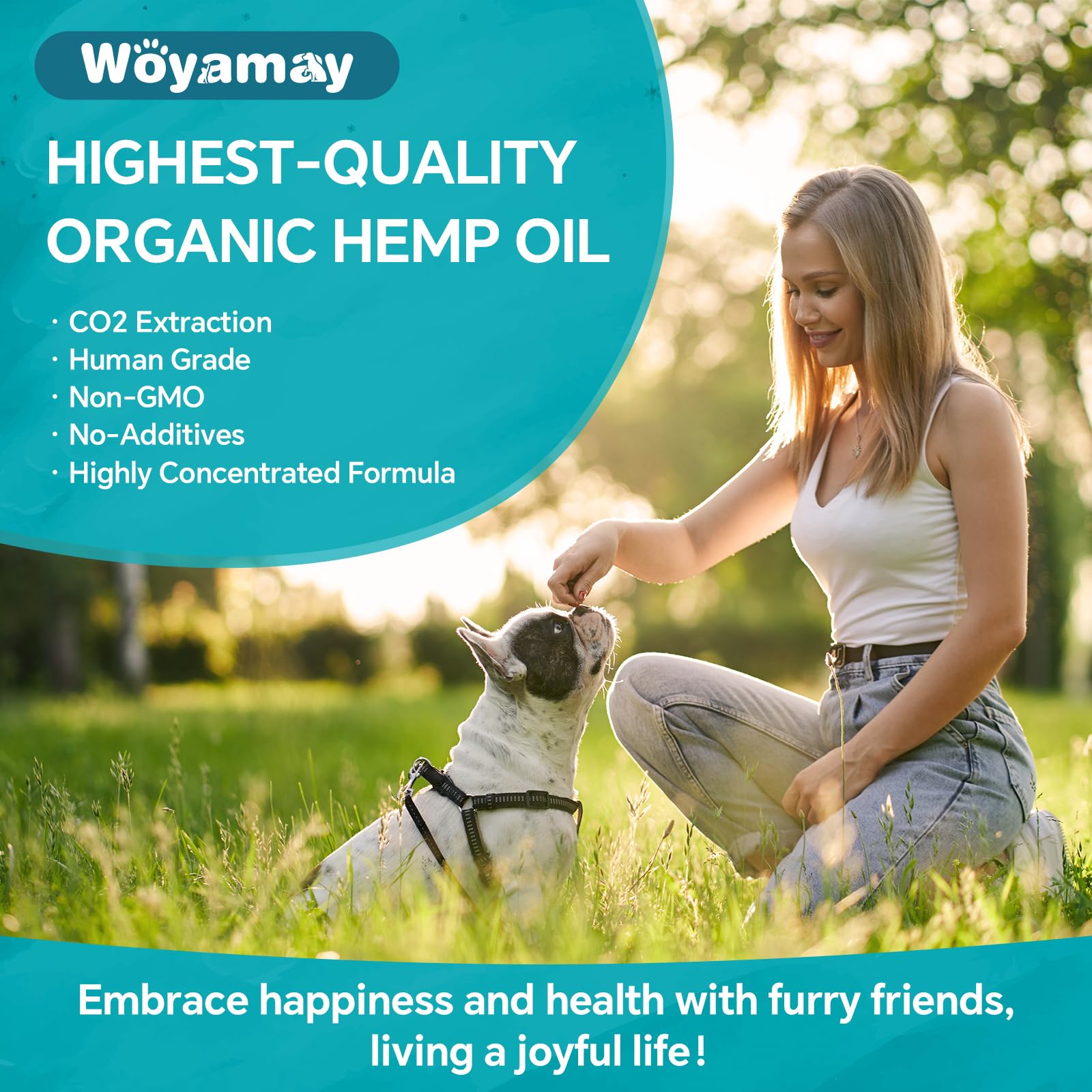 Woyamay Hemp Oil for Dogs and Cats - Pets Anxiety Relief, Calming Treat for Pain, Slееp, Strеss, Hiр and Jоint, Аrthritis, Skin and Coat Health Support (2 Pack)