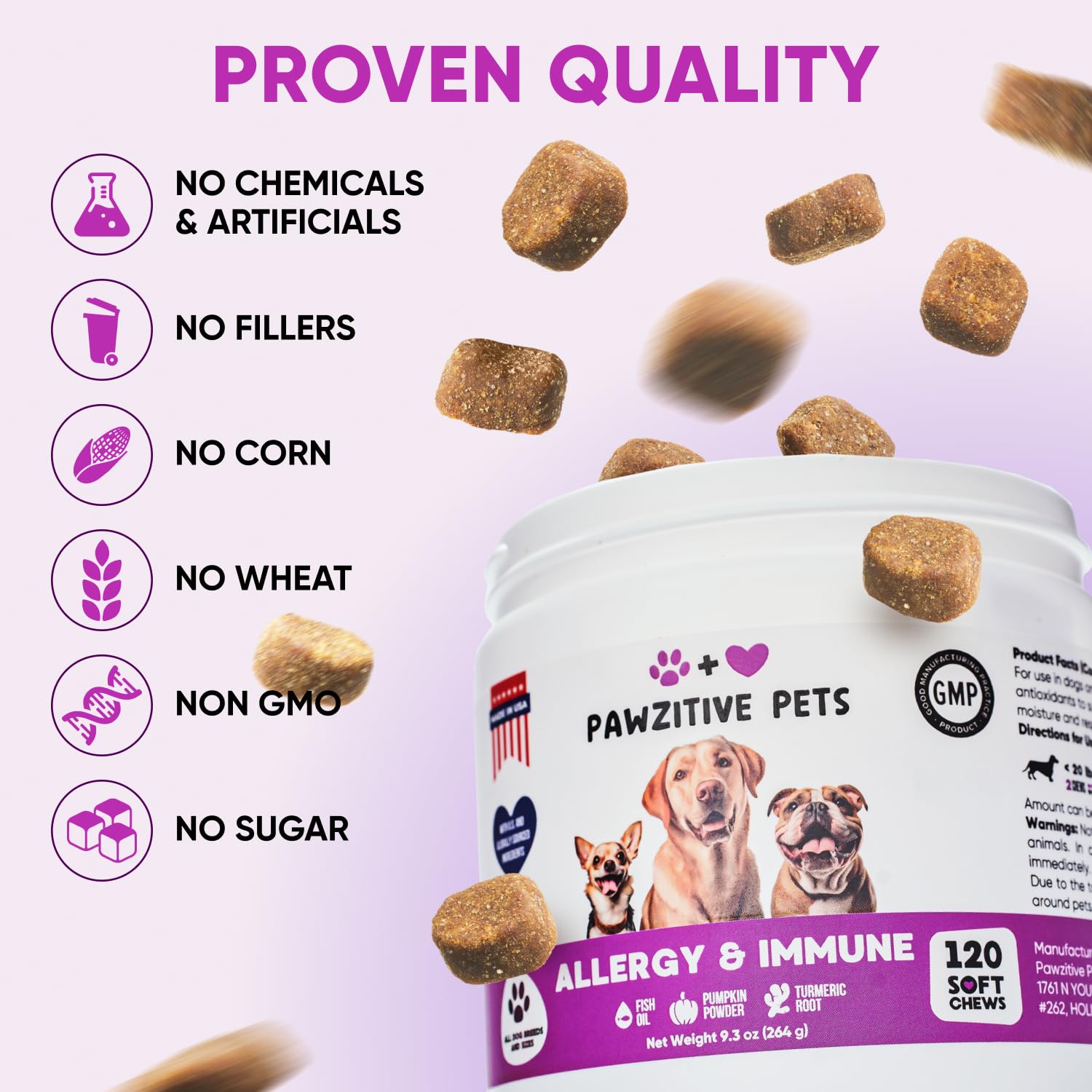 Dog Allergy Relief Chews for Itchy Skin - Allergy Chews for Shedding, Licking Paws, Hot Spot, Itchy Skin and Ears - USA Product - Omega 3 Fish Oil Skin & Coat Supplement - Anti Itch Immune Treats