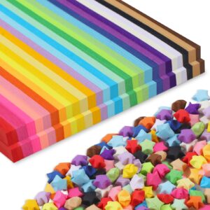 phinus 2060 sheets origami paper, 27 assortment colors paper star strips, star paper, double sided star paper strips, lucky origami star paper strips for diy hand art crafts