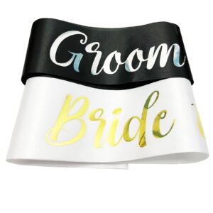 NAUXIUDSJS Bride to Be Sash and Groom to Be Sash, Bachelorette Party Supplies Engagement Party Favors, Bridal Shower Sashes Bachelor Decorations Just Married Gift Engaged Decor Accessories