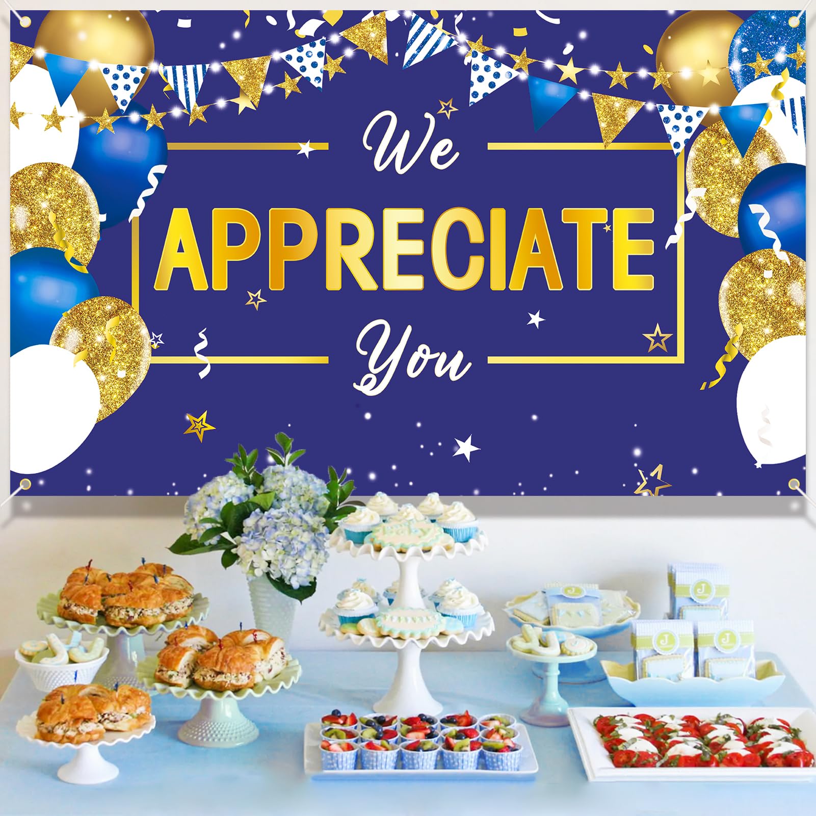 Ushinemi We Appreciate You Decorations Thank You Banner, Employee Staff Team Appreciation Week Teacher Nurse Doctor Pastor Party Supplies