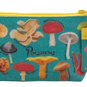 The Unemployed Philosophers Guild Mushroom Bag - 9" Canvas Zipper Toadstool and Nature Themed Pouch for Pencils, Tools, Cosmetics, Toiletries, and More