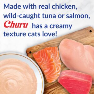 INABA Churu Cat Treats, Lickable, Squeezable Creamy Purée with Vitamin E, 0.5 Ounces per Tube, 100 Tubes Total, Tuna Variety