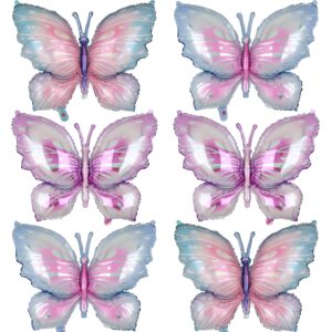 butterfly balloons pink purple 6 pcs fairy garden butterfly themed party wedding baby shower girls birthday party decor