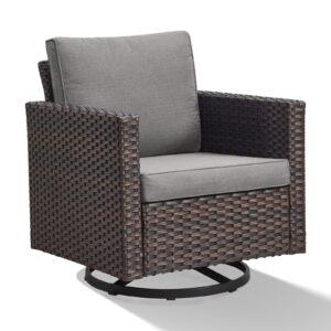 artfurniz patio chairs wicker swivel rocker - oversize patio furniture conversation set outdoor swivel glider 350lbs max load outdoor rocking chairs with high back for porch balcony deck - brown/grey