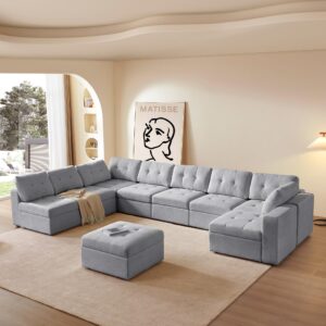 convertible modular sectional sofa set tufted couch with chaise and storage for living room, office, large spaces