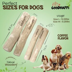 GOODHAPPI Natural Coffee Wood Dog Chew - Safe Wood Chews for Dogs, Perfect Chew Toys for Puppies 0-6 Months, Durable Coffee Stick Teething Toy for Puppies - Pack of 2 PCS