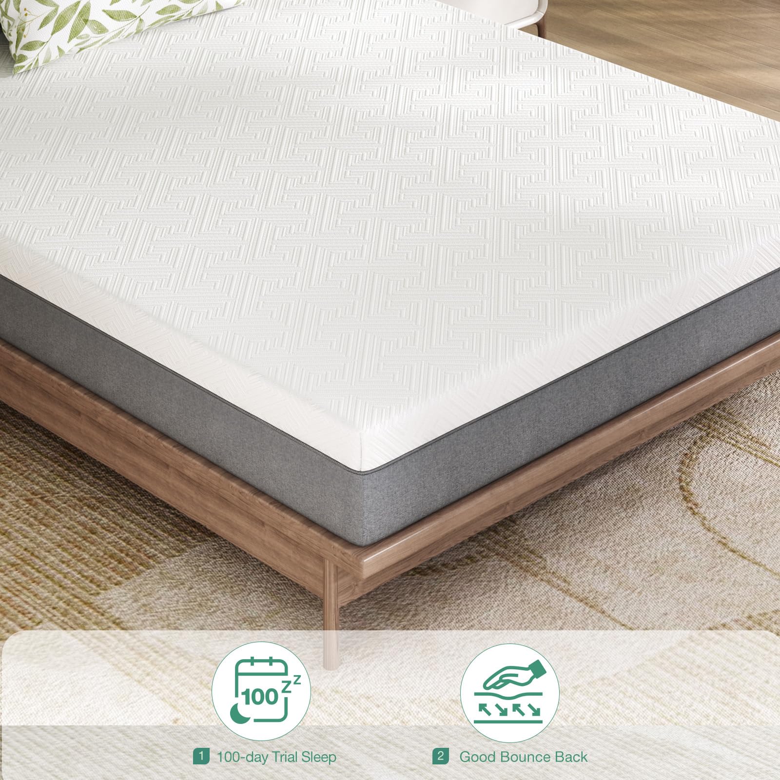 Novilla Queen Mattress, 6-Inch Gel Memory Foam Mattress for Cool Sleep & Pressure Relief，Medium Firm Queen Size Mattress in a Box, Bliss