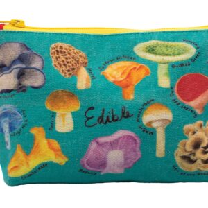 The Unemployed Philosophers Guild Mushroom Bag - 9" Canvas Zipper Toadstool and Nature Themed Pouch for Pencils, Tools, Cosmetics, Toiletries, and More