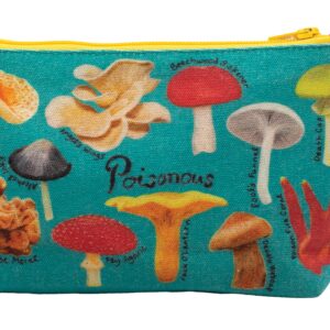 The Unemployed Philosophers Guild Mushroom Bag - 9" Canvas Zipper Toadstool and Nature Themed Pouch for Pencils, Tools, Cosmetics, Toiletries, and More