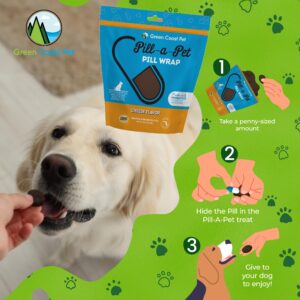 Green Coast Pet Pill-a-Pet Pill Wrap for Dogs Cheese Flavor | Made in USA | Probiotics | 60 Wraps