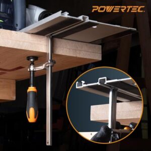 POWERTEC 110" Track Saw Guide Rail Kit for Festool and Makita, Includes 2PK 55" Guide Rails, 2PK Guide Rail Connectors, 2PK Track Saw Clamps (72058)