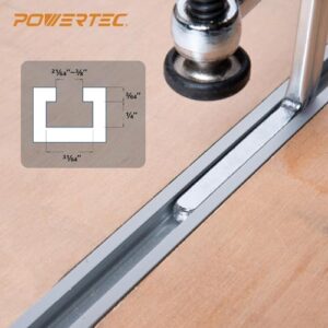 POWERTEC 110" Track Saw Guide Rail Kit for Festool and Makita, Includes 2PK 55" Guide Rails, 2PK Guide Rail Connectors, 2PK Track Saw Clamps (72058)