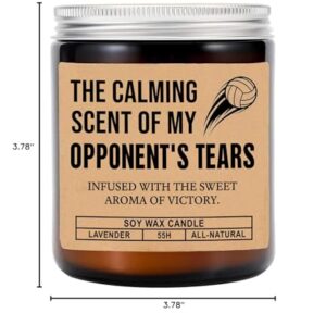 FundingCharlee The Calming Scent of My Opponent's Tears Candle - Funny Volleyball Candle - Candle Gift for Coach- Mom -Dad - Player Senior Volleyball Gift - Lavender Scented Candles - Soy Wax Candle