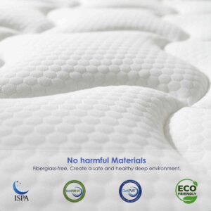 QUEEN ROSE Queen Size Mattress, 12 Inch Hybrid Mattress in a Box, Cooling Gel Memory Foam & Individually Pocket Innerspring, Medium Firm Queen Bed, CertiPUR-US Certified & Fiberglass Free