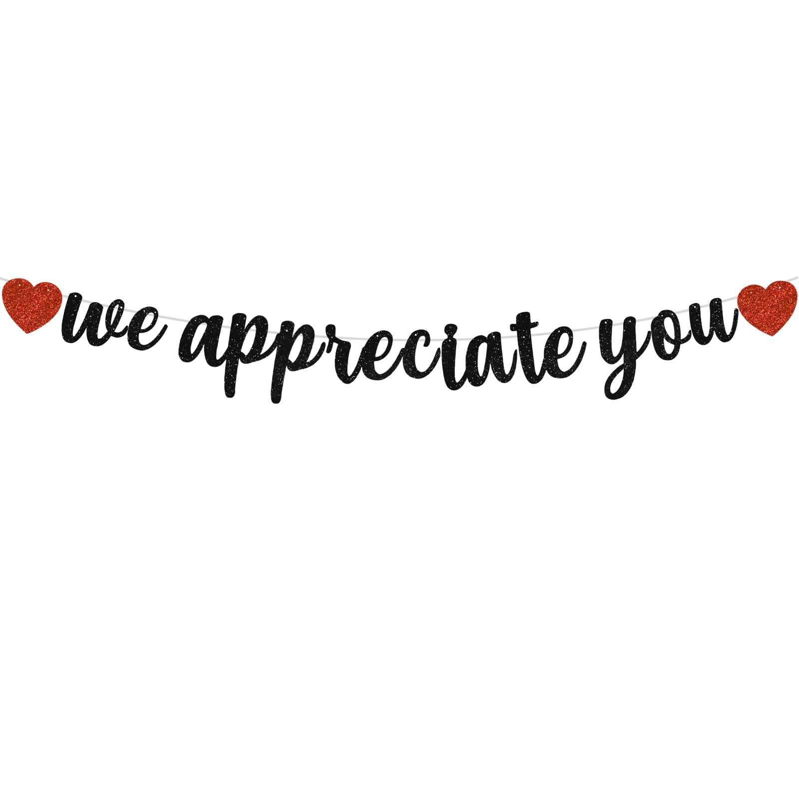 BEISHIDA Black We Appreciate You Banner,NO DIY,Employee Appreciation Banner for Office Party Decorations,Thank you for Employee Teacher Doctor Nurse Staff Appreciation Banner