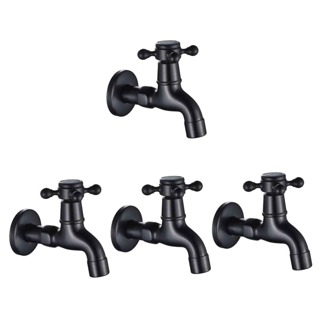 jojofuny 4pcs Bath Tub Accessories Water Faucet Outdoor Black Handle Tap Antique Bathroom Faucet Single Cold Water Tap Sink Faucet Black Kitchen Faucet Laundry Tub Copper Laundry Faucet