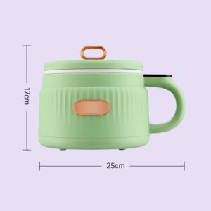 IEUDNS Small Rice Cooker 1.6L Noodle Cooker Keep Warm Portable Electric Pot Nonstick for 1-2 People Camping Cooking Soup Oatmeal, Green