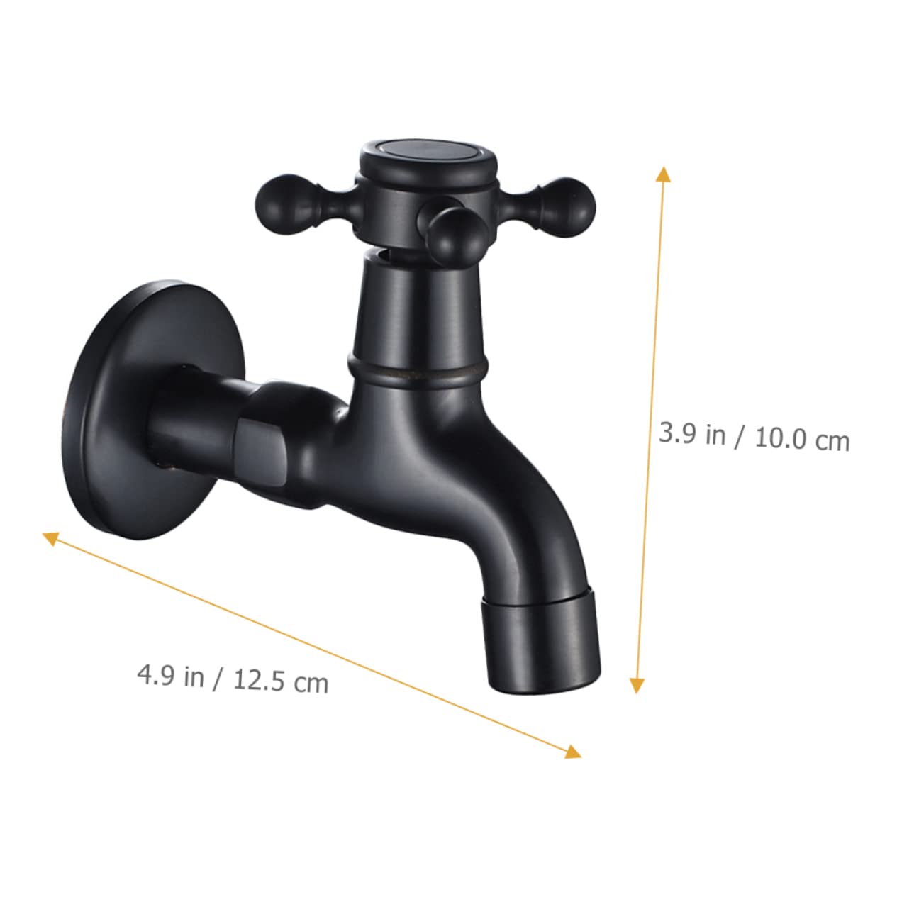 jojofuny 4pcs Bath Tub Accessories Water Faucet Outdoor Black Handle Tap Antique Bathroom Faucet Single Cold Water Tap Sink Faucet Black Kitchen Faucet Laundry Tub Copper Laundry Faucet