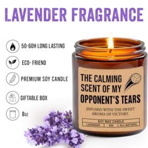 FundingCharlee The Calming Scent of My Opponent's Tears Candle - Funny Volleyball Candle - Candle Gift for Coach- Mom -Dad - Player Senior Volleyball Gift - Lavender Scented Candles - Soy Wax Candle