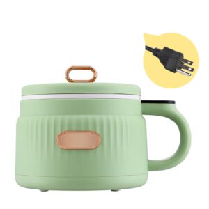 IEUDNS Small Rice Cooker 1.6L Noodle Cooker Keep Warm Portable Electric Pot Nonstick for 1-2 People Camping Cooking Soup Oatmeal, Green