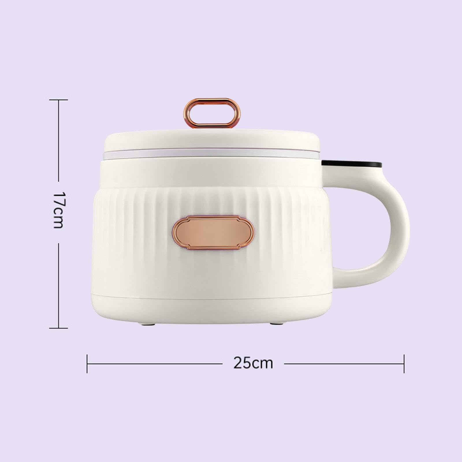 Bothyi Small Rice Cooker Electric Pot 1.6L Electric Cooker Personal Rice Maker Nonstick Noodle Cooker for 1-3 People Apartment Stews, Beige