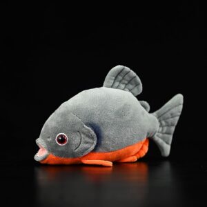 Nohito Piranha Fish Stuffed Animal Piranha Plush Toy Realistic Stuffed Fish Animals Plushie Pillow Doll Kids Gifts 8.7 Inches