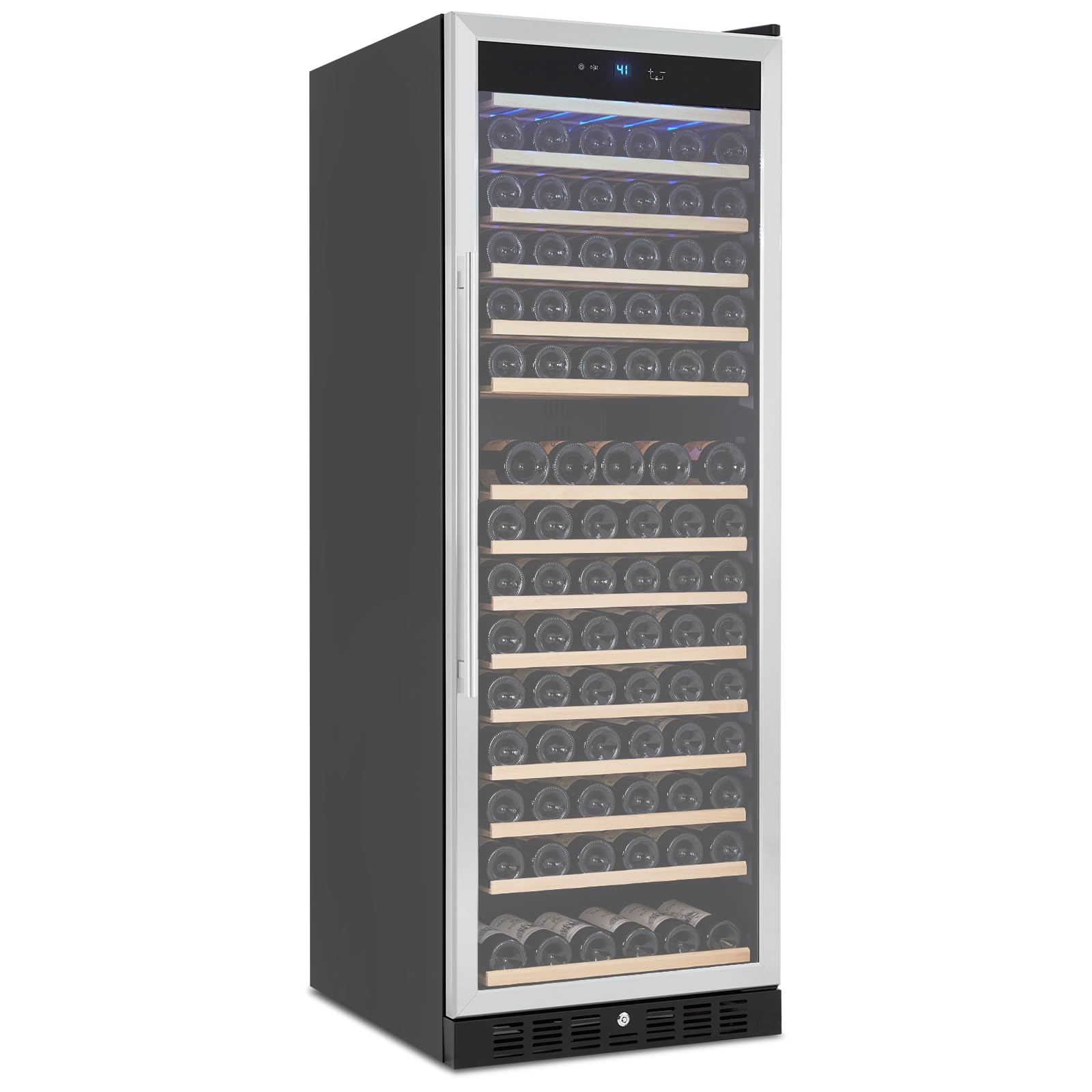 Garvee 177 Bottles Wine Fridge Dual Zone Large Wine Cooler Refrigerator w/Lock 41~64°F Digital Temperature Control Wine Refrigerator Freestanding for Red White Wine, Champagne, Beer - Black