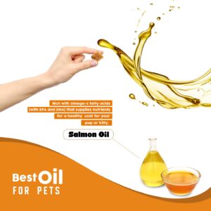 Wild Alaskan Salmon Oil for Dogs & Cats Omega 3 Skin & Coat Support, Liquid Food Supplement for Pets, EPA + DHA Fatty Acids for Joint Function, Immune & Heart Health, Fish Oil Supplements for Dogs