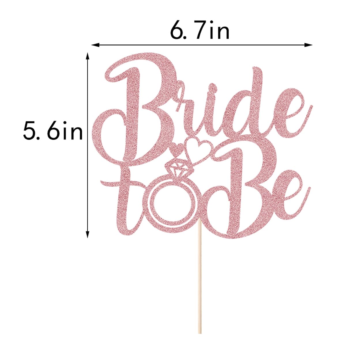 YUINYO Bride to Be Cake Topper Bridal Shower Cake Topper,for Wedding Shower/Engagement/Bachelorette/Hen Party Decorations/Birthday Party Cake (Rose gold)