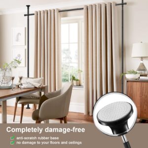 Room Divider Curtain Rod - No Drilling Partition Room Dividers Wall,28-96inch(W) 4-9ft(H),Heavy Duty Metal Tension Curtain Stand for Studio Apartment Room Separation,Portable Room Separator,Black